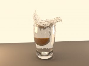 Glass with splashes of water 3D मॉडल