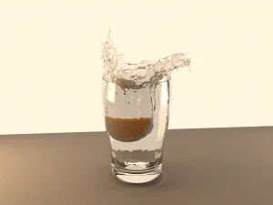 Glass with splashes of water 3D Model