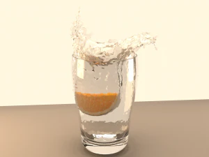 Glass with splashes of water 3D Model