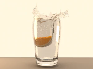 Glass with splashes of water 3D Model