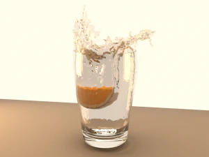 Glass with splashes of water 3D Model