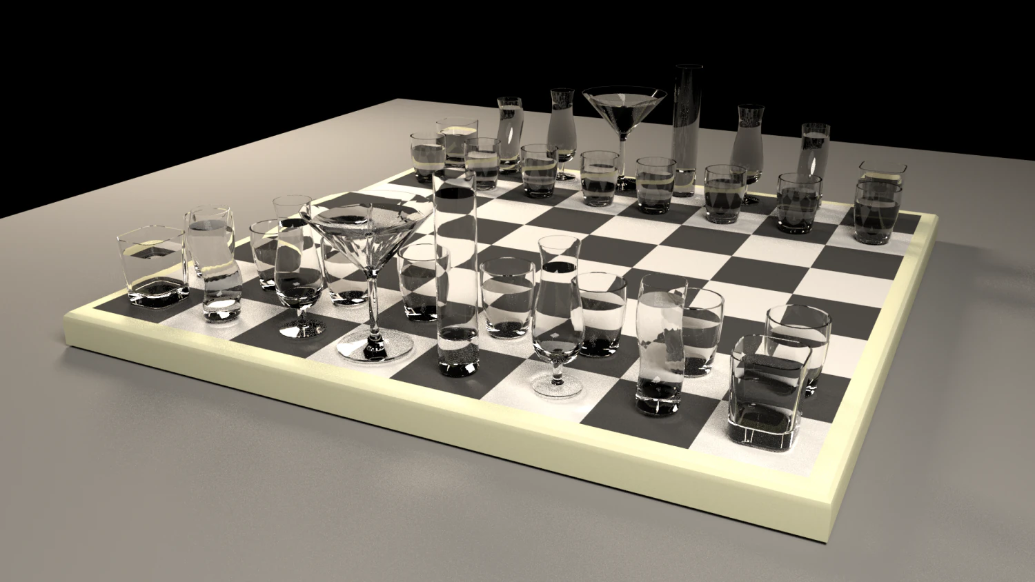 Drunken Chess 3D Model .c4d .max .obj .3ds .fbx .stl .blend