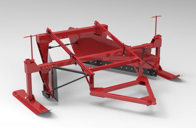 Snowplow tractor 3D Model .c4d .max .obj .3ds .fbx .stl .blend 
