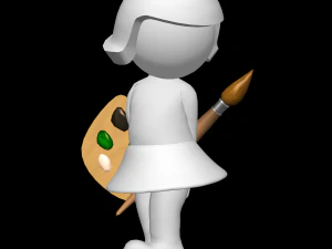 Women drawing 3D Print Model