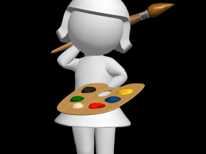 Women drawing Modèles 3D en vedette