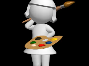Women drawing 3D Print Model