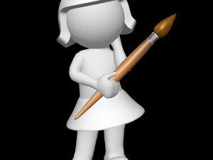 Women drawing 3D Print Model