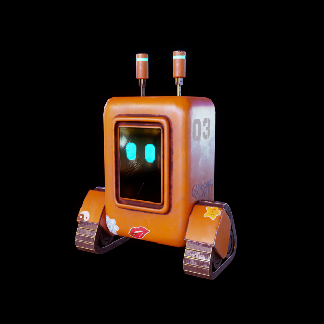 Robot Mimo 03 3D Model .c4d .max .obj .3ds .fbx .stl .blend 