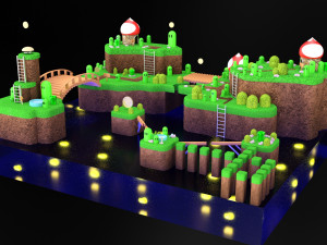 Mundo Mario - Medium Poly 3D Model