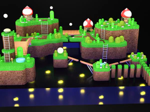 Mundo Mario - Medium Poly 3D Model