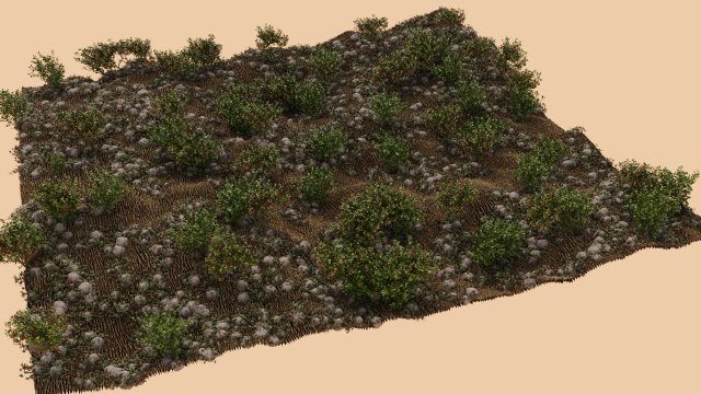Wooded terrain 3D Model .c4d .max .obj .3ds .fbx .stl .blend 
