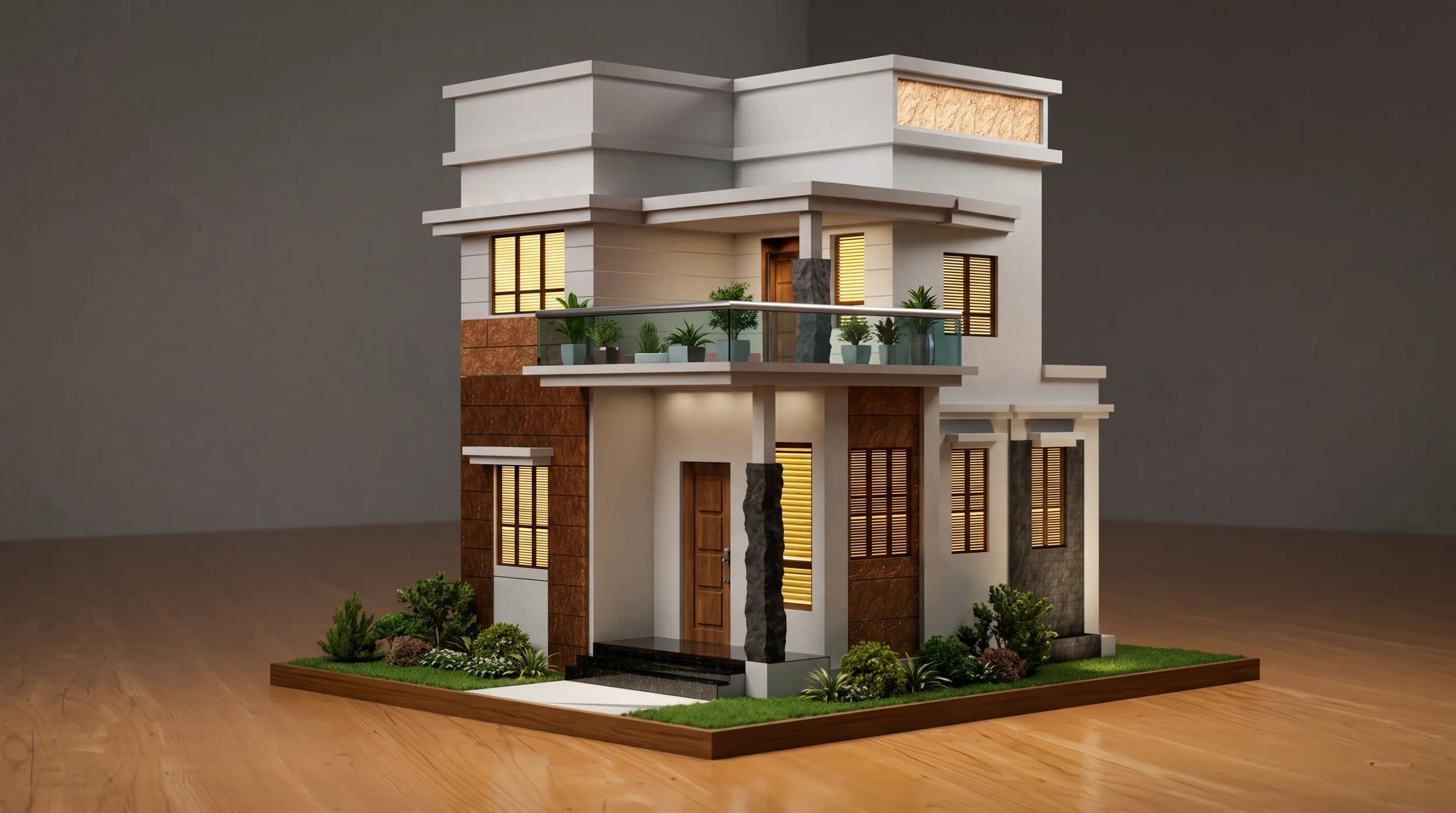 Modern House 3D Model .c4d .max .obj .3ds .fbx .stl .blend 