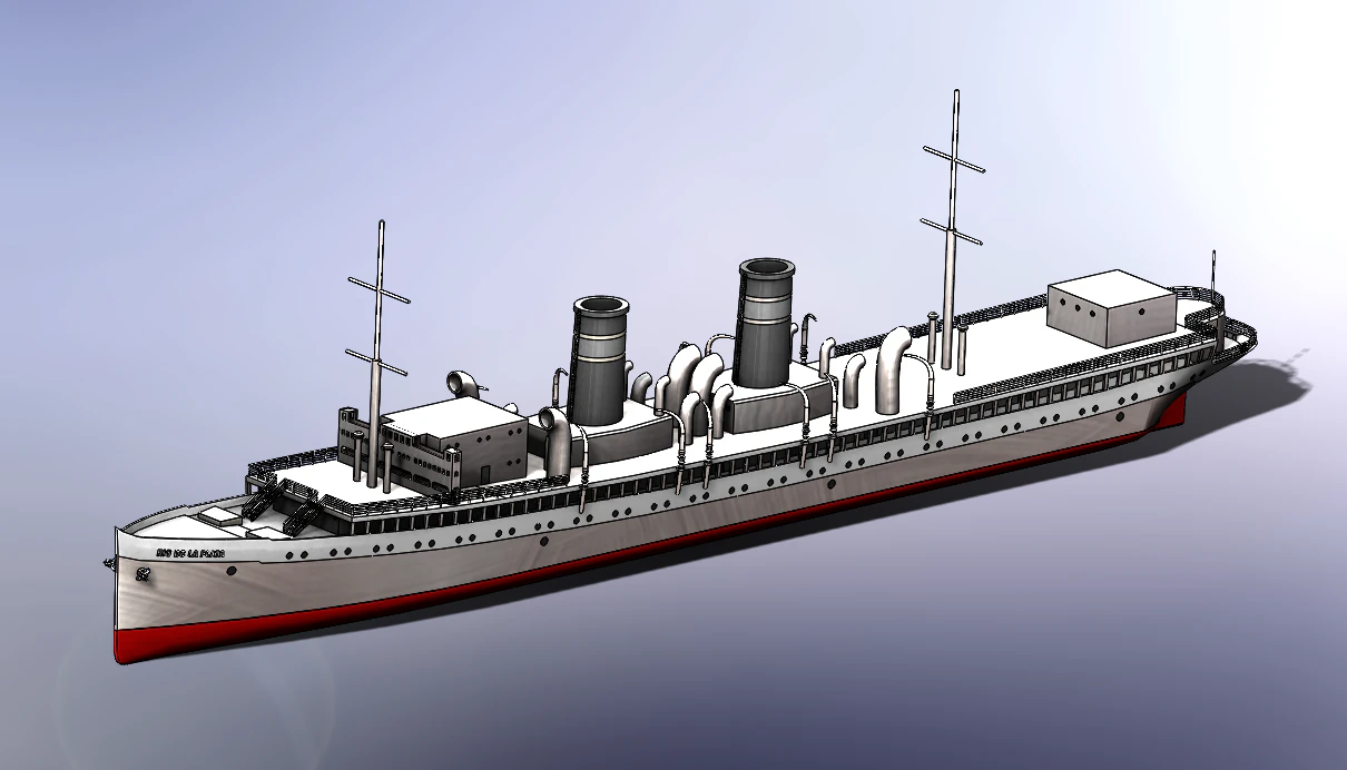 SS Rio de la Plata 3D Model .c4d .max .obj .3ds .fbx .stl .blend 