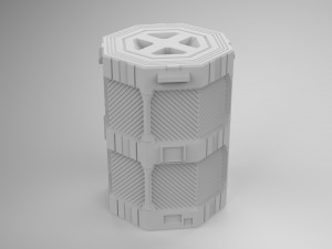 Sci-fi Canister as a storage container 3D Print Model