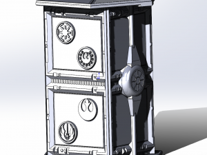 Artifact box with Star Wars Fighter ship as a storage container 2 versions included Modèles 3D en vedette