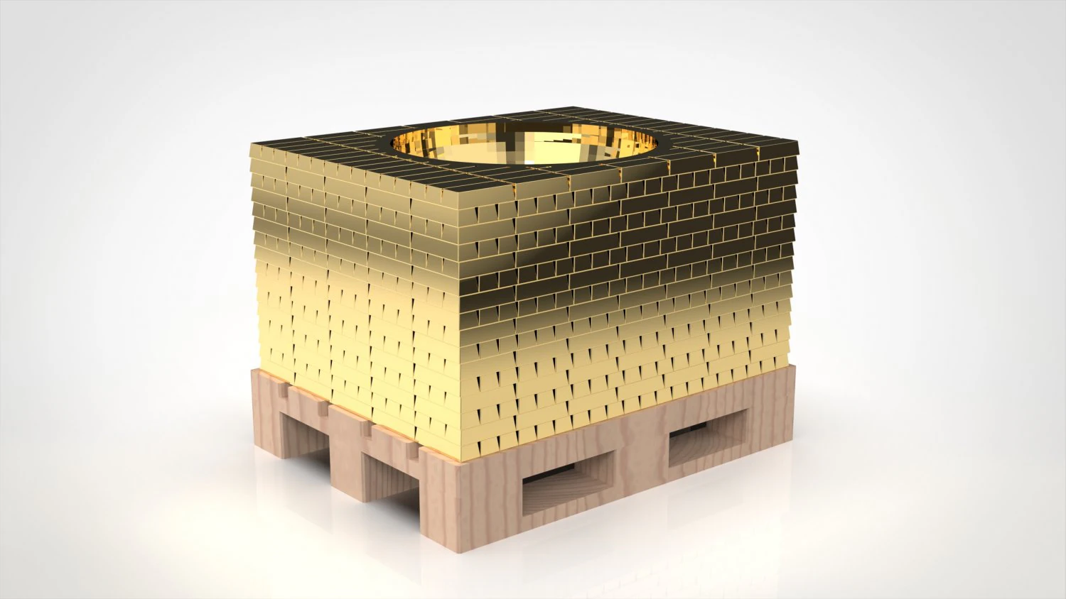 Porta huevos como monta&ntilde;a de lingotes de oro Modelo de impresión 3D .c4d .max .obj .3ds .fbx .stl .blend 