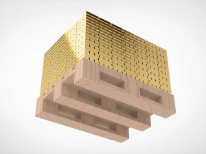 Porta huevos como monta&ntilde;a de lingotes de oro Modelo de impresión 3D