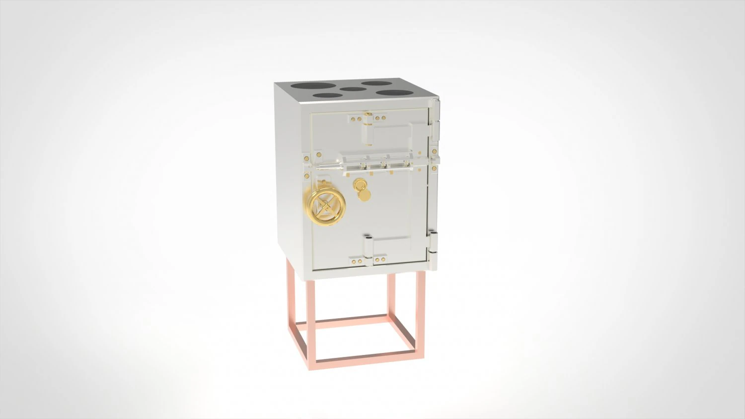 Dishonored Safe Assembly as Coin Box 3D Print Model .c4d .max .obj .3ds .fbx .stl .blend 