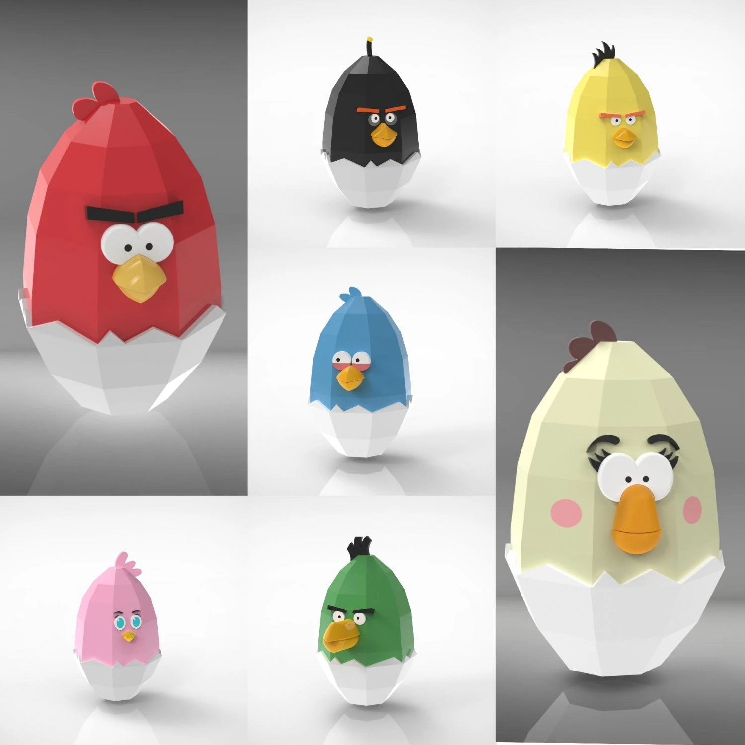 Angry Birds Easter Boxes Collection 3D Print Model .c4d .max .obj .3ds .fbx .stl .blend 
