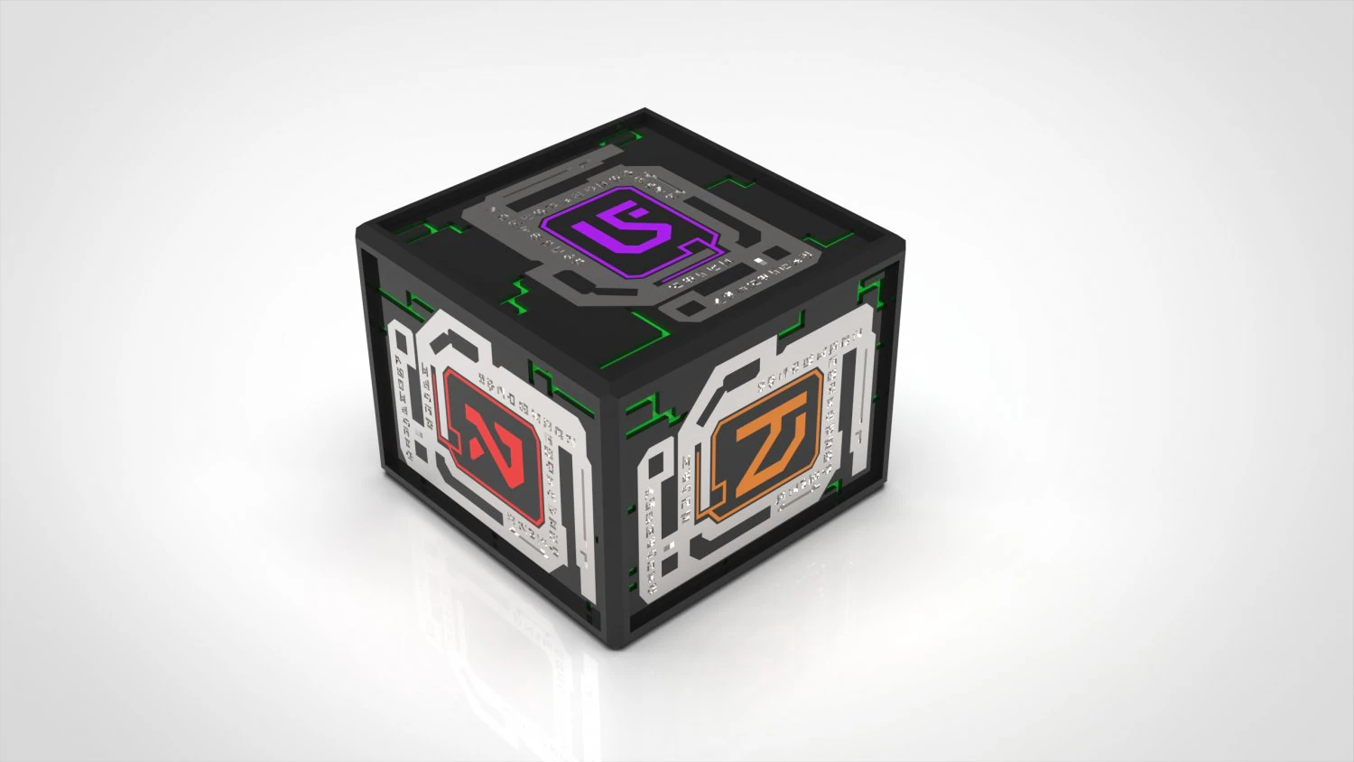 Subnautica Cube with Alien Tablets AS Candle Holder 3D Print Model .c4d .max .obj .3ds .fbx .stl .blend 