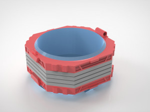 Weed Box with Twisted Rings and Hinge Lid 3D 프린트 모델