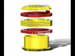 Weed Box with Twisted Rings and Hinge Lid 3D 프린트 모델