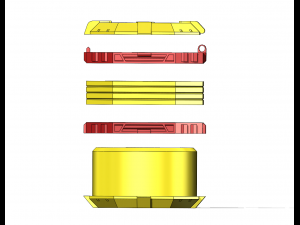 Weed Box with Twisted Rings and Hinge Lid 3D 프린트 모델