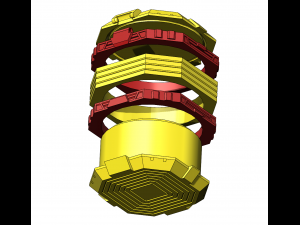 Weed Box with Twisted Rings and Hinge Lid 3D 프린트 모델