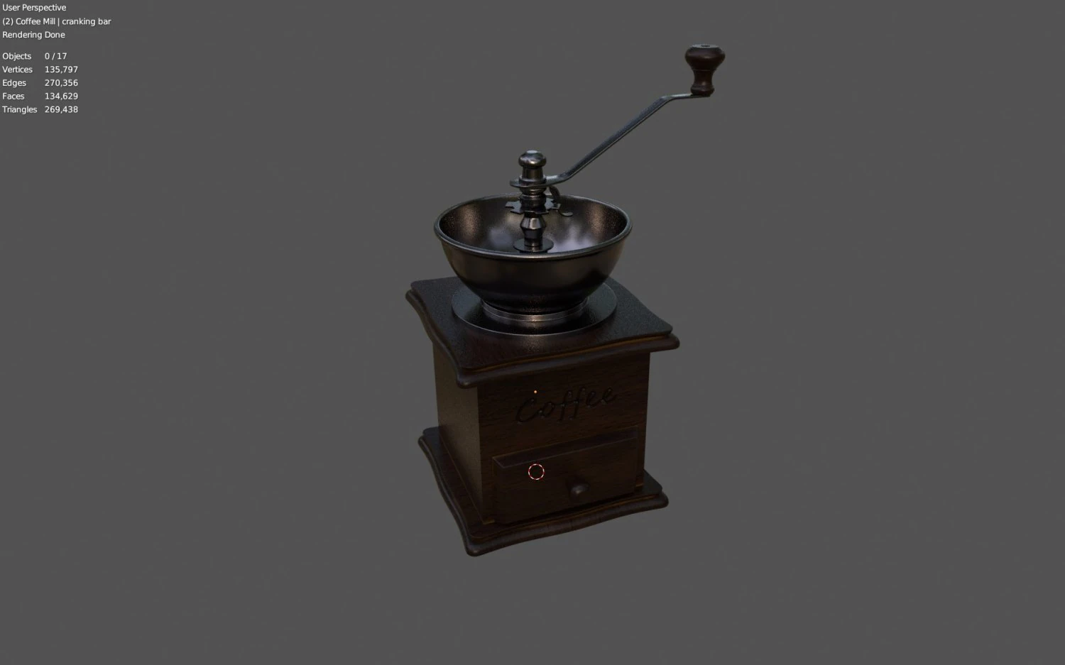 Coffee Mill 3D Model .c4d .max .obj .3ds .fbx .stl .blend 