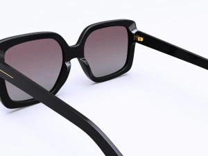 Dezi sunglasses square black for womens 3D Model