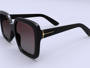 Dezi sunglasses square black for womens 3D मॉडल