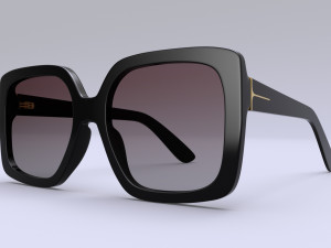 Dezi sunglasses square black for womens 3D मॉडल