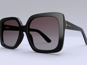Dezi sunglasses square black for womens 3D Model