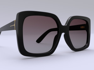 Dezi sunglasses square black for womens 3D मॉडल
