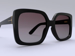 Dezi sunglasses square black for womens 3D Model