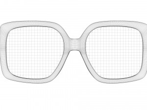 Dezi sunglasses square black for womens 3D मॉडल