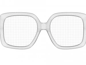 Dezi sunglasses square black for womens 3D Model