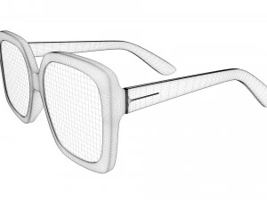 Dezi sunglasses square black for womens 3D Model
