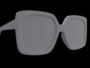 Dezi sunglasses square black for womens 3D मॉडल