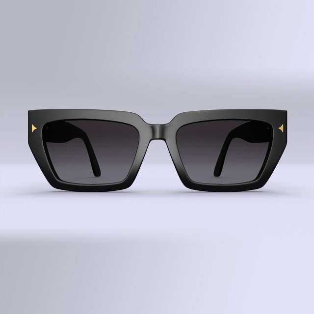Dezi Classic unisex rectangular frame Black Sunglasses 3D Model .c4d .max .obj .3ds .fbx .stl .blend 