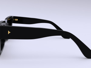 Dezi Classic unisex rectangular frame Black Sunglasses 3D Model