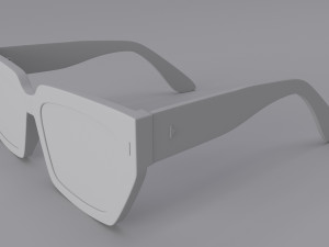 Dezi Classic unisex rectangular frame Black Sunglasses 3D Model