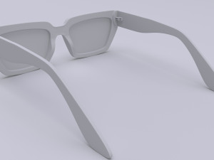 Dezi Classic unisex rectangular frame Black Sunglasses 3D Model