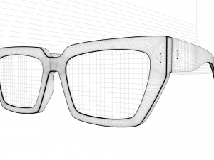 Dezi Classic unisex rectangular frame Black Sunglasses 3D Model