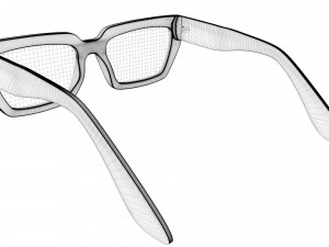 Dezi Classic unisex rectangular frame Black Sunglasses 3D Model