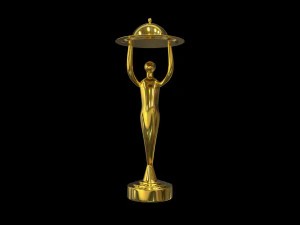 Golden Foodie Chef Trophy 3D Model