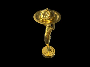 Golden Foodie Chef Trophy 3D Model