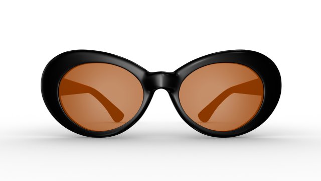 Kurt Cobain Round Black Frame Sunglasses 3D in 3DExport