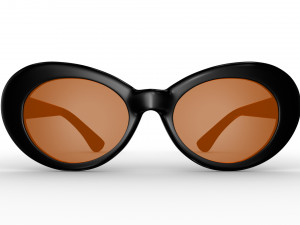 Kurt Cobain Round Black Frame Sunglasses 3D Модель