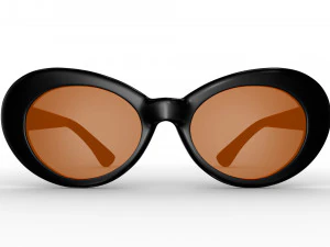 Kurt Cobain Round Black Frame Sunglasses 3D Model